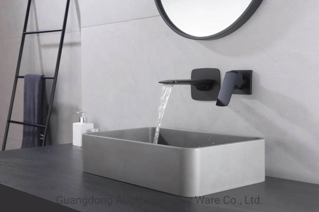 Matt Black Wash Basin Bath Shower Mixer Concealed Mixer Wall Mounted Faucet Two Hole Bath Shower Mixer Tap Hot Cold Water