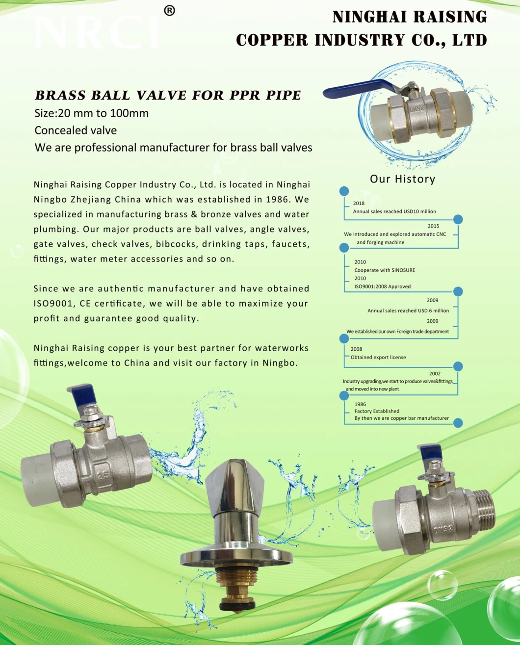Brass Ball Valve From 1/4" to 4" Conform with Bsen 13828-2003