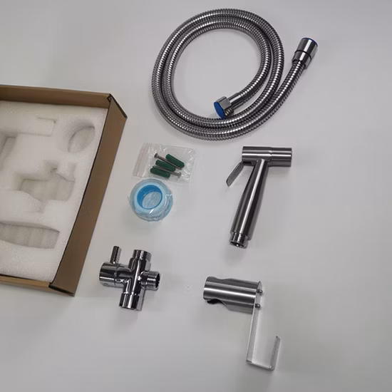 Duschset aus Edelstahl 304, Spray, Bidet-Wasserhahn, Badezimmer-Toilettenkopf, handgehalten, mit flexiblem Schlauch und Halterung